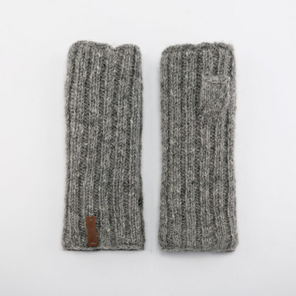 Double Ribbed Ash Grey Mitten
